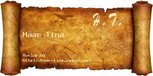 Haar Tina névjegykártya